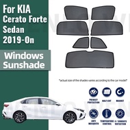 Magnetic Foldable Car Window Shades for KIA Forte Sedan Cerato K3 2019-2024 Thickened Mesh UV Protec