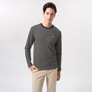 LTD เสื้อยืดแขนยาวลายทาง ผู้ชาย  สีดำ | Striped Long-Sleeve T-shirt | 00947
