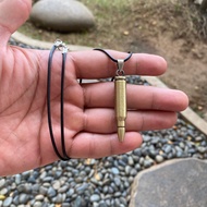 Kalung Selongsong Peluru / Gun Bullet Pendant Necklaces Submachine Gun Pistol Polished Ammunition Gu