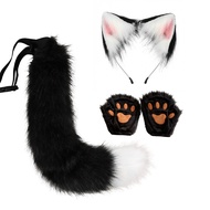 Halloween Set Fox Ear Headband Fox Tail Halloween Animal Claw Fox Tail