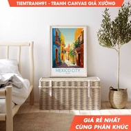 Wall painting, Mexico City Travel Poster, Home Decor Wall Art, Ciudad de México, comes with hanging 