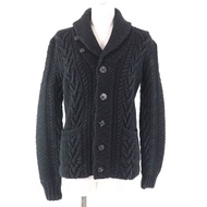 เสื้อคาร์ดิแกนไหมพรมถักคอปกแบบผ้าคลุมไหล่ RRL ทำจากผ้าฝ้าย 100% ยังไม่เคยใช้งาน ตกแต่งด้วยกระดุมรูปส