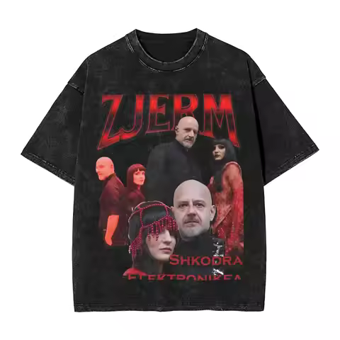 2024 Summer Zjerm Shkodra Elektronike SHE Albania Eurovision 2025 Washed T Shirts Oversize T-Shirts 