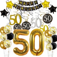 30 40 50 60th Birthday Decoration Happy Party Kit with 50th Birthday Balloons