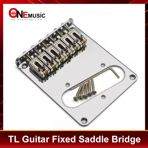 Fixed Guitar Bridge for TL Style Guitar 97x80.5MM with 6 Roller Saddle Bottom or Body Loading Guitar