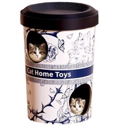 Heavy Duty Milk Tea Cup Cat Scratcher 3-Tier Cat House Durable Corrugated Cardboard for Multi-Cat