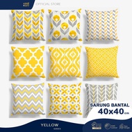 PUTIH Sofa Cushion Cover Print Abstract Yellow Yellow White 40x40 cm