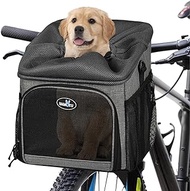 Lixada Bike Basket for Dogs Foldable Removable 12x10.2x13.8'' with Rainproof Cover, Pet Bicycle Carrier Backpack Multfunctional Dog Pet Bike Carrier, Max Bearing Weight: 12lbs
