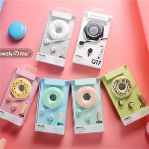 1 Pc in-Ear Wired Headphones Fun Kawaii Donut Headphones Are Available in A Variety of Colors As A G