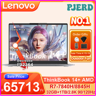 PJERD 2023 Lenovo ThinkBook 14 + R7-7840H AMD แล็ปท็อป RTX3050 780M/16GB/32GB RAM 512GB/1 Tb/ 2เทราไบต์ SSD 14นิ้ว90Hz 2.8K IPS IPS โน๊ตบุ๊ค