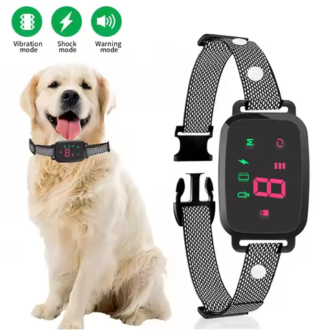 Smart Automatic Anti Barking Dog Collar HD Digital Display IP67 Waterproof Collar For Dog Rechargeab
