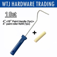 Paint Roller Handle 4" x18" / Pemegang cat 4" + Paint Roller Refill 4" /4" Roller Cat Air