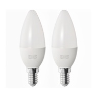 SOLHETTA Led燈泡 e14 470流明, 燭形/乳白色, 暖白光