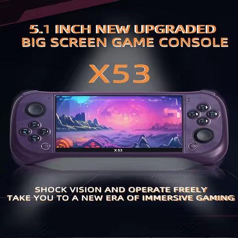 Children's Game Console X53 Handheld Game Console HD 5.1 Inch Large Screen Retro Music Video Playbac