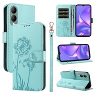 Ốp lật bảo vệ khe cắm thẻ ví da từ tính bồ công anh vỏ điện thoại cho Vivo y17s y19s Y200 Y100 Y03 Y