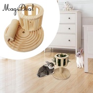 [MagiDeal] Wooden Rabbit Hay Feeder Small Animals Grass Holder Bunny Cage Feeding Manger Bunny Hay M