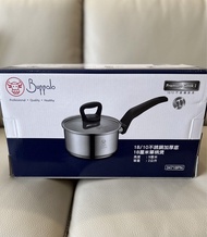 全新 BUFFALO 牛頭牌 Premium Cook I Stainless Steel 18CM Saucepan 不銹鋼加厚底 18厘米單柄煲 (34718PN) 煮即食麵如辛辣麵、公仔麵或者出