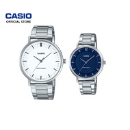 Casio General Couple Watch MTP-VT04D-7E & LTP-VT04D-2A Silver Stainless Steel Band