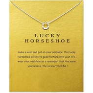 Yocoyee Minimalist Simple Tiny Horseshoe Pendant Necklace for Women Lucky Horseshoe Necklace with Me