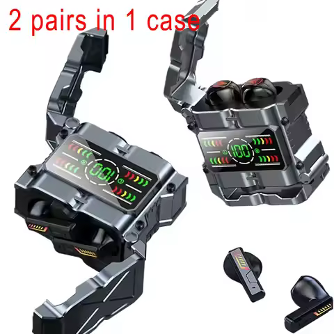 M25/M45/M60 TWS Wireless Bluetooth Headphones Mecha Gaming Headset HD Stereo Noise Reduction Earphon