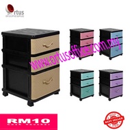 3 Tier plastic Drawer Cabinet / Mobile pedestal / Plastic Drawer / Storage Cabinet / Almari Baju / Clothes Cabinet