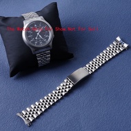 For Seiko 5 SNK809 SNK807 805 803 18mm Jubilee strap Sliver Hollow Curved End Solid Screw Links Watc