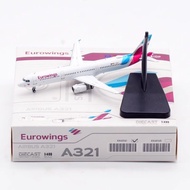 JC Wings 1: 400 Alloy Airplane Model European Wings Airlines A321 D-AIDV
