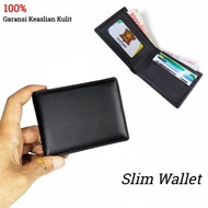 Men's Small Wallet 100% ORIGINAL Genuine Leather Mini Thin Fold Dompet Lelaki Kulit Asli