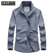 Jeep Spirit 1941 Estd Spring New Mens Pure Cotton Business Casual Shirts Spring Dress Mens Fashion