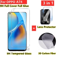 OPPO A74 A95 Tempered Glass Full Screen Protector OPPO A12 A92 A5S A3S Full coverage camera protecto