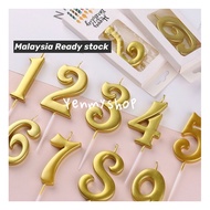 🇲🇾 Lilin Kek GOLD NUMBER CANDLE LILIN EMAS Birthday Candle Age Number Candle Age Candle Lilin Cake L
