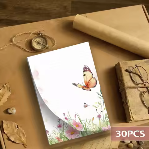 30 Sheets. B5 Size Spring Stationery Paper, Tearable, Suitable for Notes, Handwritten Letters, Pages