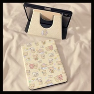 Cute Bear iPad air4/5/6/7 Tablet Protective Case 11th Generation Rotating Acrylic 9th Generation App