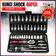 Shock Wrench Set 46 Pcs Free Suitcase Socket Wrench Set 1⁄4 Shock Wrench Complete Socket Wrench Ratc