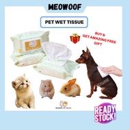 MEOWOOF Pet Wet Tissue 80PCS Pet Wipes Cat Wet Tissue Cat Wipes Pet Wet Wipes Dog Wet Tissue Tisu Basah Kucing Dog Wipes