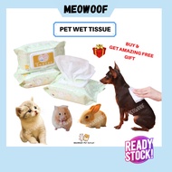 MEOWOOF Pet Wet Tissue 80PCS Pet Wipes Cat Wet Tissue Cat Wipes Pet Wet Wipes Dog Wet Tissue Tisu Ba