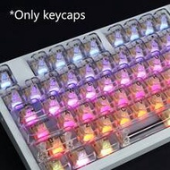 Crystal Clear Keycaps, Jelly Keycaps, PC Keycaps, OEM Translucent Keycaps, Suitable For Most 6.25U M