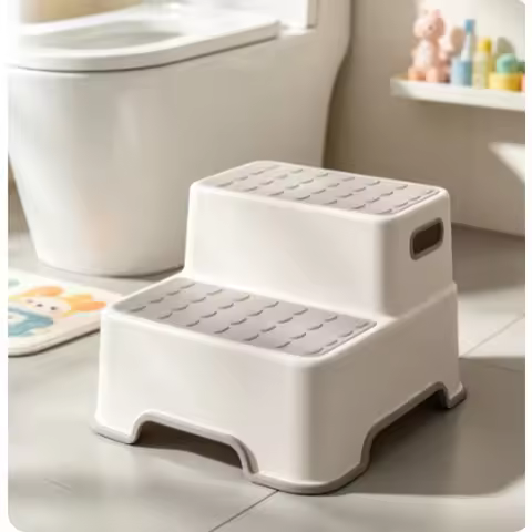 Portable 2 Step Plastic Step Stool Non Slip Kids Bathroom Stool Toddler Toilet Training Sink Washing