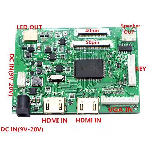 2HDMI+VGA+Audio 40pin50pin LCD Driver Controller Board Kit for Panel AT065TN14/AT070TN90/AT070TN92/A