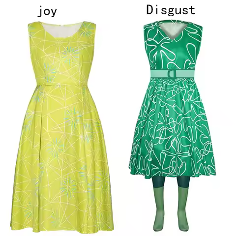 Movie Joy Disgust Cosplay Costume for Women Dress Halloween Costume Joy Disgust Outfits for Women Ro