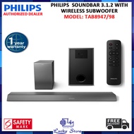 PHILIPS TAB8947/98 SOUNDBAR 3.1.2 WITH WIRELESS SUBWOOFER, DOLBY ATMOS®, WORKS WITH VOICE ASSISTANTS, 660 W MAX. WIRELESS SUBWOOFER, FREE DELIVERY