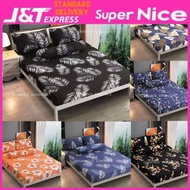 SN_ PREMIUM COTTON BEDSHEET 4 IN 1 QUEEN / 2 IN 1 SINGLE / FITTED GETAH KELILING CADAR SARUNG KATIL 