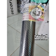 2D silver Carbon Sticker 1 Roll (L.50cm X P. 9 meters) Decofix brand
