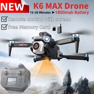 Drone K6 Max 8K Profesional - 3 Kamera Wide Angle Optical Flow Avoidance Pos Laju-E88/E99/K6 Drone