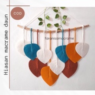 KAYU Macrame leaf 13 wooden leaves twigs 70cm