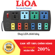 Ổ Cắm Điện LIOA 10 Lỗ Cắm Có Công Tắc ~2000W Dây Dài 3m/5m Mã: 4DN6S