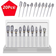20Pcs  Double-Cut Tungsten Steel Carbide Rotary Burr Die Grinder Shank Tool Bit High Speed Steel Rot