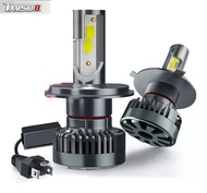 TXVSO8 1คู่30000LM 130W H4 H8 H11 9005 HB3 9006 HB4 6500K สีขาว12V
