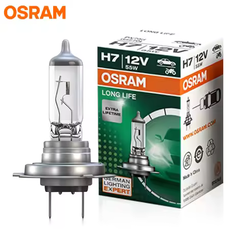 OSRAM 2PCS H7 55W Car Halogen Headlight 64210L LONG LIFE 12V PX26d Standard Hi/lo Beam Car Lamp 3200
