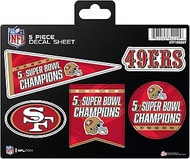49ers Decal Sticker 5X Time Champions 5 Piece Multi Sheet Flat Vinyl Emblem Super Bowl Football